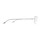 a polished silver half-rimless frame and accented by sleek black and silver temples.